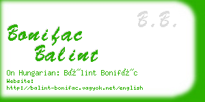 bonifac balint business card